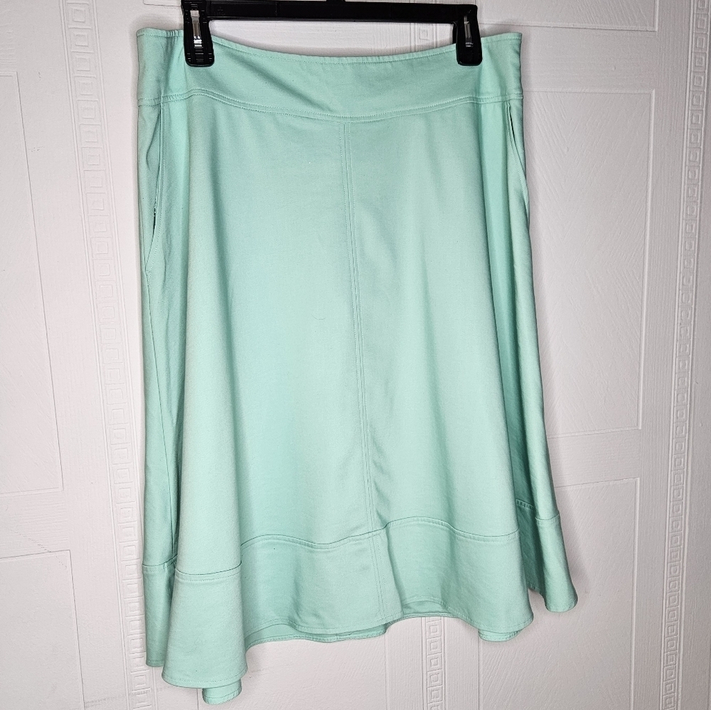 Lane Bryant Plus Mint Green A-line Knee Length Cotton Stretch Skirt Pockets 18